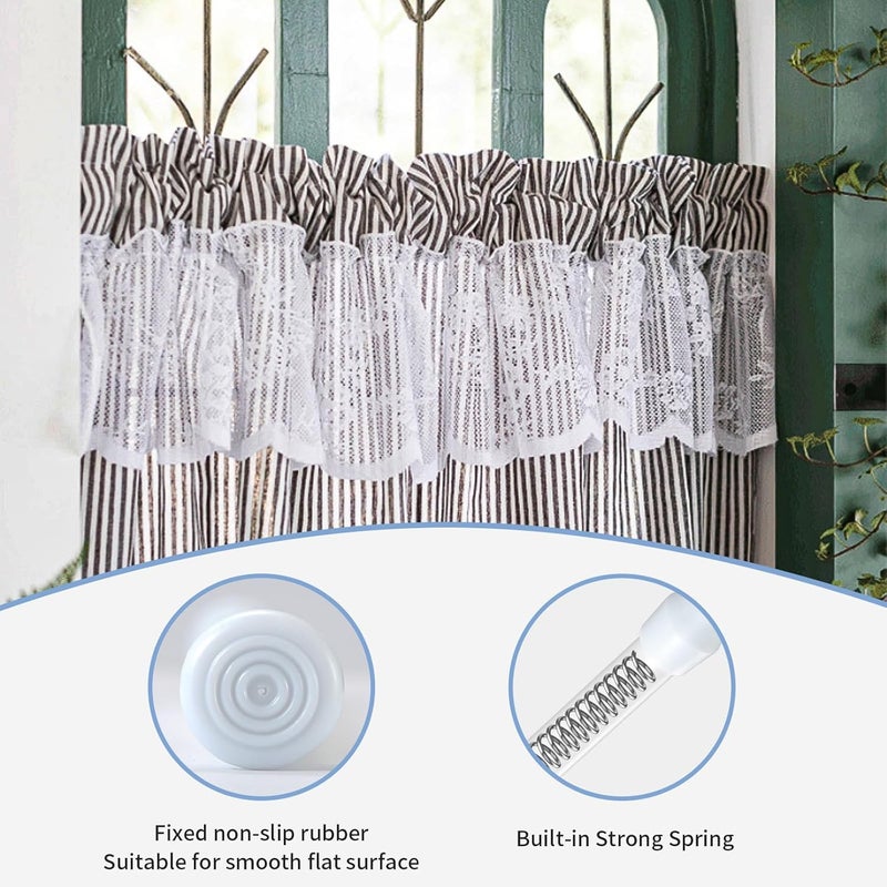 OEH 3 Pcs Tension Rod, Tension Curtain Rod, No Drilling Spring Rod Short Tension Rods, Rustproof Small Tension Rod, Mini Thin Tension Rods for Closet, Cabinets, Cupboard, Kitchen (16-28 inch) - Image 5